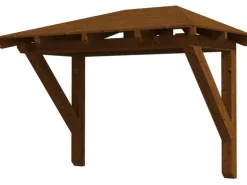 Skan Holz Haustür-Vordach Wismar 1 Nussbaum lasiert 258 cm x 126 cm