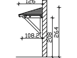 Skan Holz Haustür-Vordach Wismar 1 Nussbaum lasiert 258 cm x 126 cm