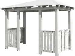 Skan Holz Haustür-Vordach Wismar 8 Weiß lasiert 357 cm x 192 cm