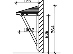Skan Holz Haustür-Vordach Wesel 2 Schiefergrau lasiert 188 cm x 126 cm