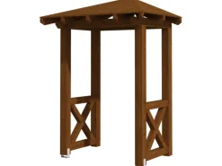 Skan Holz Haustür-Vordach Wesel 4 Nussbaum lasiert 188 cm x 126 cm