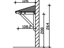 Skan Holz Haustür-Vordach Wesel 1 Weiß lasiert 188 cm x 126 cm