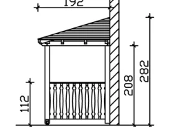 Skan Holz Haustür-Vordach Wismar 8 Schiefergrau lasiert 357 cm x 192 cm