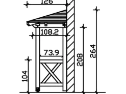 Skan Holz Haustür-Vordach Wesel 4 Schiefergrau lasiert 188 cm x 126 cm