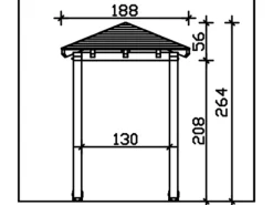 Skan Holz Haustür-Vordach Wesel 4 Schiefergrau lasiert 188 cm x 126 cm