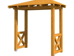 Skan Holz Haustür-Vordach Wismar 4 Eiche hell lasiert 258 cm x 126 cm