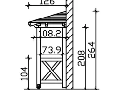 Skan Holz Haustür-Vordach Wismar 4 Eiche hell lasiert 258 cm x 126 cm