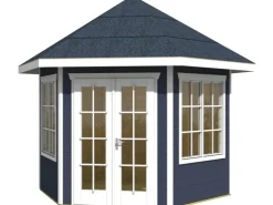 Skan Holz Holz-Pavillon Almelo Schiefergrau farbbehandelt 350 cm x 303 cm