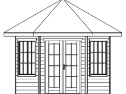 Skan Holz Holz-Pavillon Almelo Schiefergrau farbbehandelt 350 cm x 303 cm