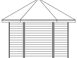 Skan Holz Holz-Pavillon Almelo Schiefergrau farbbehandelt 350 cm x 303 cm