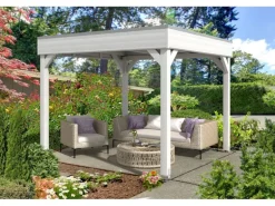 Skan Holz Holz-Pavillon Toulouse Weiß lasiert 294 cm x 294 cm