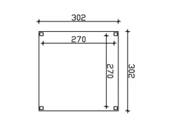 Skan Holz Holz-Pavillon Toulouse Natur unbehandelt 294 cm x 294 cm