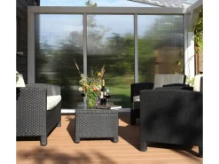 Skan Holz Polycarbonat Seitenwand für Terrassenüberdachung 400/389 cm Tiefe