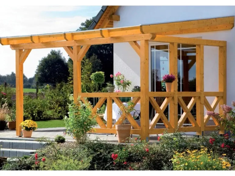 Skan Holz Seitenwand Andreaskreuz (FS) 355 x 210 cm Fichte Natur