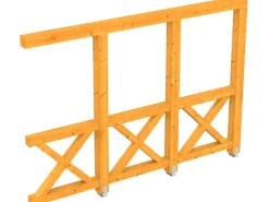 Skan Holz Seitenwand Andreaskreuz (WA) 305 x 210 cm Fichte Eiche hell