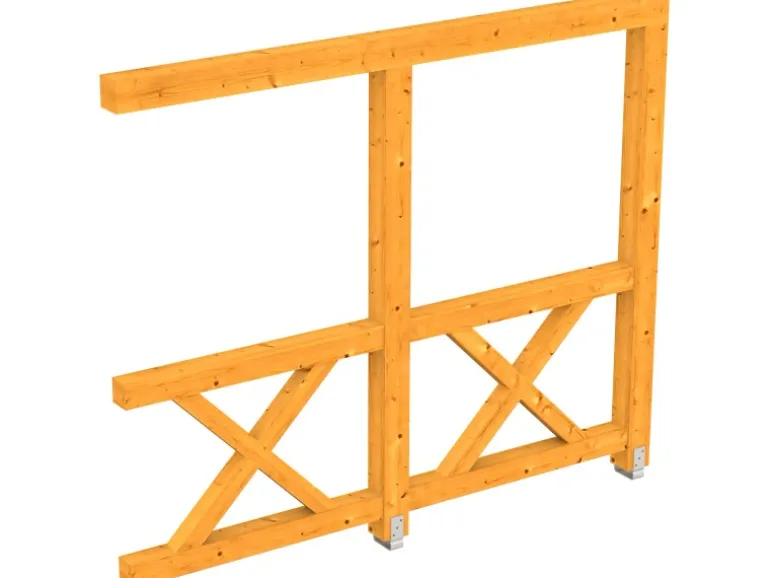 Skan Holz Seitenwand Andreaskreuz (WA) 255 x 210 cm Fichte Eiche hell