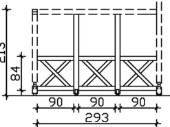Skan Holz Seitenwand Andreaskreuz (FS) 305 x 210 cm Fichte Weiß
