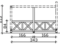 Skan Holz Seitenwand Andreaskreuz (FS) 355 x 210 cm Fichte Nussbaum