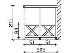 Skan Holz Seitenwand Andreaskreuz (WA) 205 x 210 cm Fichte Nussbaum