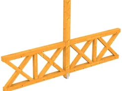 Skan Holz Seitenwand Andreaskreuz (FS) 355 x 210 cm Fichte Eiche hell