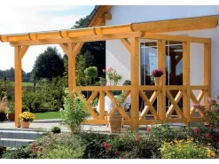 Skan Holz Seitenwand Andreaskreuz (FS) 355 x 210 cm Fichte Eiche hell