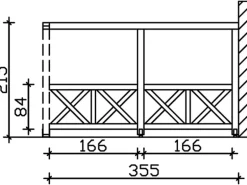 Skan Holz Seitenwand Andreaskreuz (WA) 355 x 210 cm Fichte Weiß