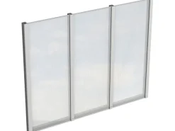 Skan Holz Seitenwand m. Polycarbonatplatten (FS) 255 x 200 cm Fichte Grau