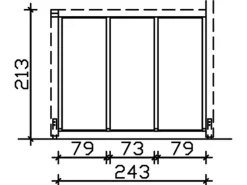 Skan Holz Seitenwand m. Polycarbonatplatten (FS) 255 x 200 cm Fichte Grau
