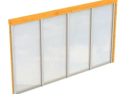 Skan Holz Seitenwand m. Polycarbonatplatten (WA) 355 x 200 cm Fichte Eiche hell