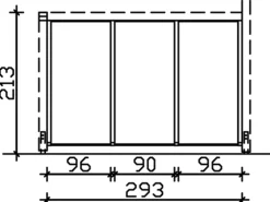 Skan Holz Seitenwand m. Polycarbonatplatten (FS) 305 x 200 cm Fichte Grau