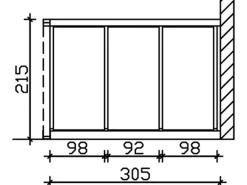 Skan Holz Seitenwand m. Polycarbonatplatten (WA) 305 x 200 cm Fichte Eiche hell