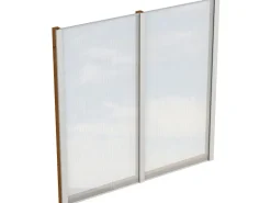 Skan Holz Seitenwand m. Polycarbonatplatten (FS) 205 x 200 cm Fichte Nussbaum