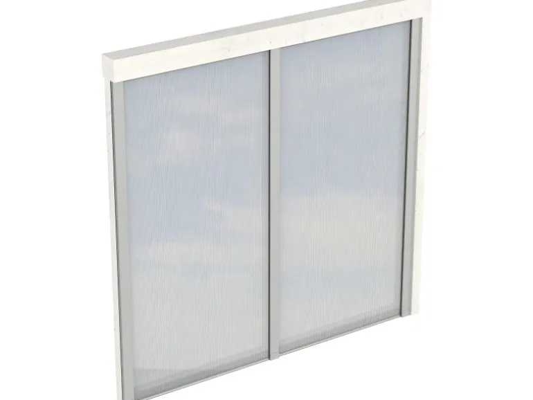 Skan Holz Seitenwand m. Polycarbonatplatten (WA) 205 x 200 cm Fichte Weiß