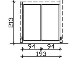 Skan Holz Seitenwand m. Polycarbonatplatten (FS) 205 x 200 cm Fichte Grau