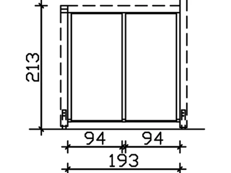 Skan Holz Seitenwand m. Polycarbonatplatten (FS) 205 x 200 cm Fichte Grau
