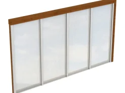 Skan Holz Seitenwand m. Polycarbonatplatten (WA) 355 x 200 cm Fichte Nussbaum