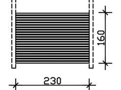 Skan Holz Seitenwand Rhombus 230 x 160 cm Fichte Natur