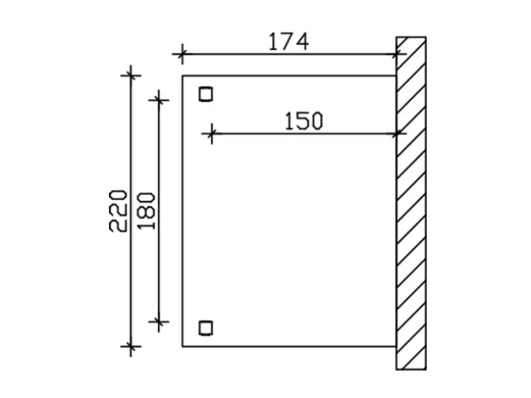 Skan Holz Vordach Anklam 2 Natur Unbehandelt 220 cm x 174 cm