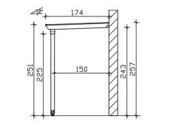 Skan Holz Vordach Anklam 2 Natur Unbehandelt 220 cm x 174 cm