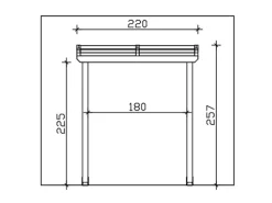 Skan Holz Vordach Anklam 2 Natur Unbehandelt 220 cm x 174 cm