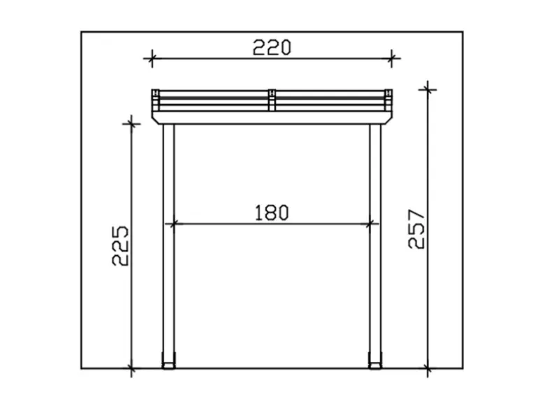 Skan Holz Vordach Anklam 2 Natur Unbehandelt 220 cm x 174 cm