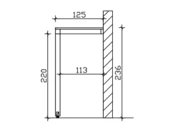 Skan Holz Vordach Fehmarn 200 cm x 125 cm Natur Unbehandelt