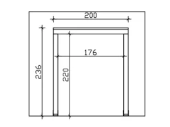 Skan Holz Vordach Fehmarn 200 cm x 125 cm Natur Unbehandelt