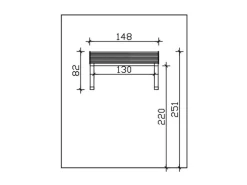 Skan Holz Vordach Poel 148 cm x 87 cm Nussbaum