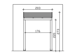 Skan Holz Vordach Prerow 203 cm x 128 cm Weiß