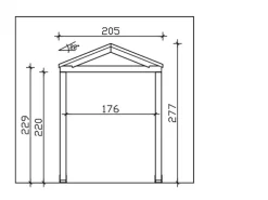 Skan Holz Vordach Sellin 205 cm x 126 cm Natur Unbehandelt