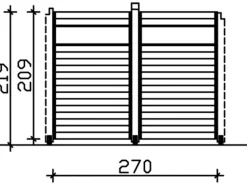 Skan Holz Wand für Pavillon Toulouse 270 x 209 cm mit Lichtband Weiß