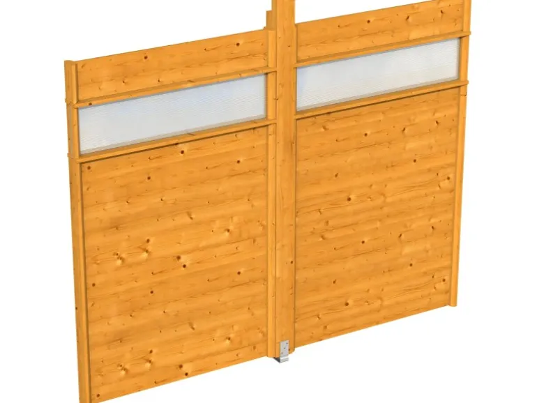Skan Holz Wand für Pavillon Toulouse 270 x 209 cm mit Lichtband Eiche hell