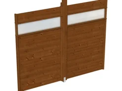 Skan Holz Wand für Pavillon Toulouse 270 x 209 cm mit Lichtband Nussbaum