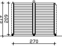 Skan Holz Wand für Pavillon Toulouse 270 x 209 cm Nussbaum